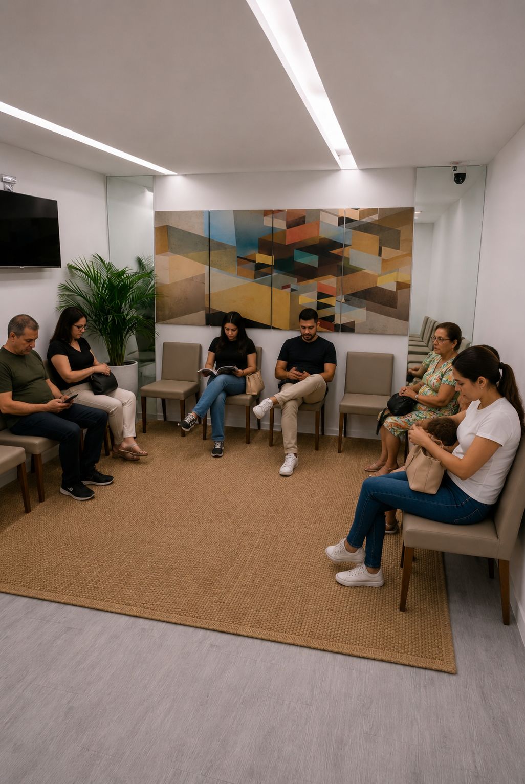 Sala de recepção da clínica